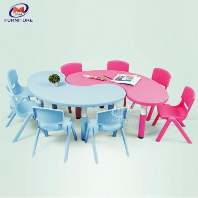 U Shape Half Moon Preschool Table And Chairs childrens plastic chairs For Kindergarten