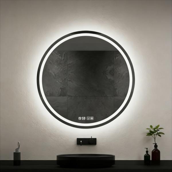 Smart LED Illuminated Wall-Mounted Anti-Fog Makeup Bathroom Mirror with Touch Screen IP44 Rated for Home & Hotel Use