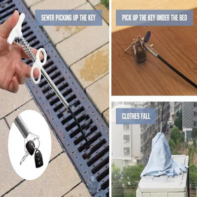 Stainless Steel Retractable Home Sink Flexible Grabber Reacher With 4 Claws