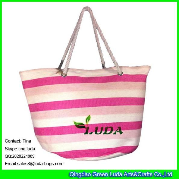 LUDA striped carrier beach bag fashion large paper straw tote bag