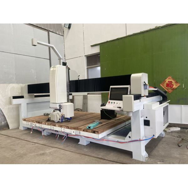 ZEUS 4+3 AXIS CNC CUTTING SAW 15KW+7.5KW 3200*2000MM CUT 100MM STONE CNC MACHINERY SAVE MONEY AND EFFORT FREE  AFTER SALES TRAINING CUSTOM LOGO WARRANTY ONE YEAR SPINDLE CAMERA SUCTION SAW BLADE