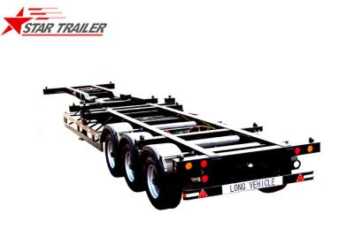 40 Foot Skeletal 3 Axles Container Semi Trailer For Transport , Empty Wharf Containers