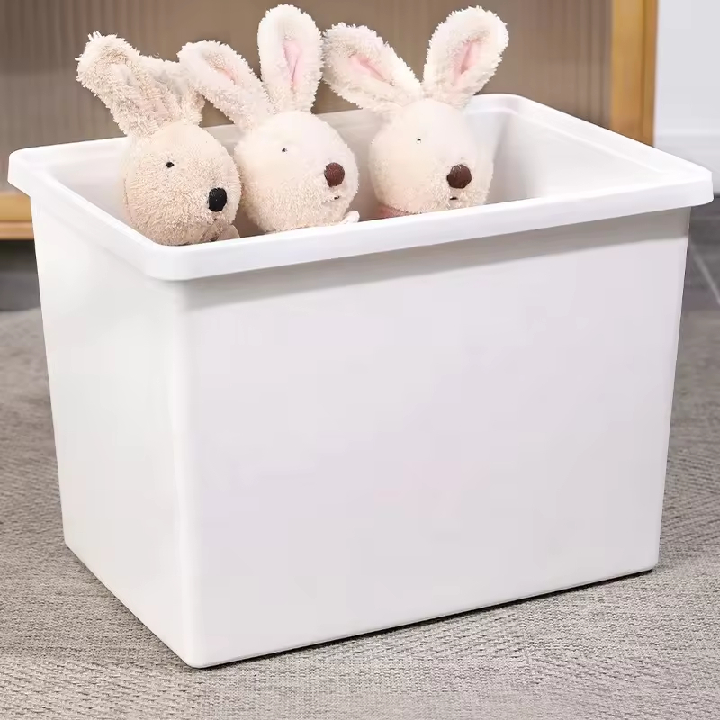 Manufacturer Wholesale White Large Capacity Clothing Bedding Storage Box Thickened Toy Storage Box Covered Storage Container Box