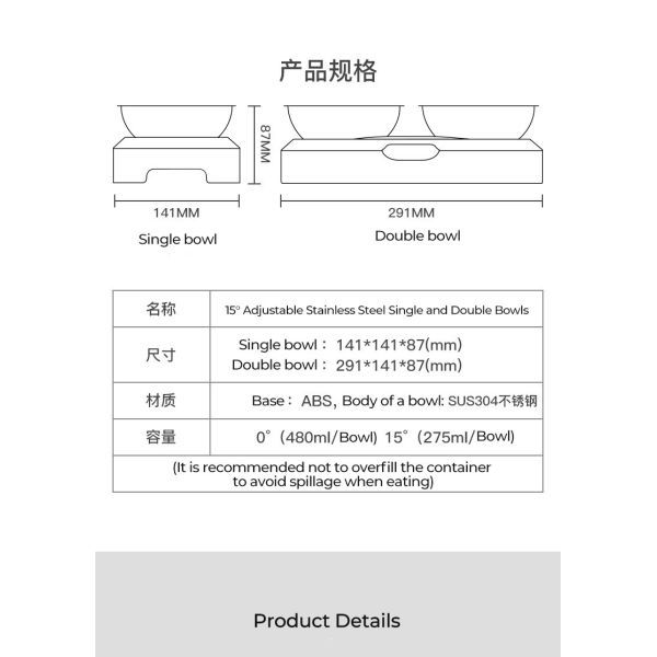 Питательные чаши для домашних животных Двойные чаши из нержавеющей стали для нескольких домашних животных