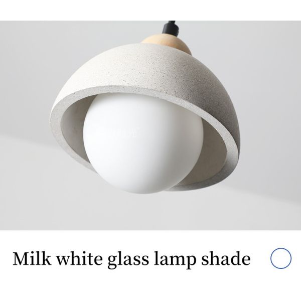 Ваби Саби стиль Цементный подвесок Светлый деревенский стеклянный люстра для спальни / столовой