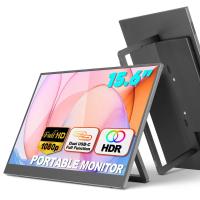 Ecrã de toque externo para laptop 15,6 polegadas FHD 1080P IPS Ecrã de cuidados oculares com monitor de viagem de alto-falante duplo