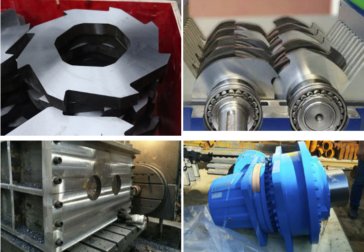 Rubber Metal Shredder Plastic Recycling Machine with and Small Scraps Weight T of 2.5