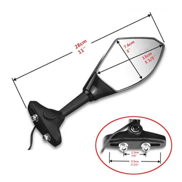 Custom Motorcycle LED Turn Signal Rearview Side Mirrors Sample Make Sample with ABS