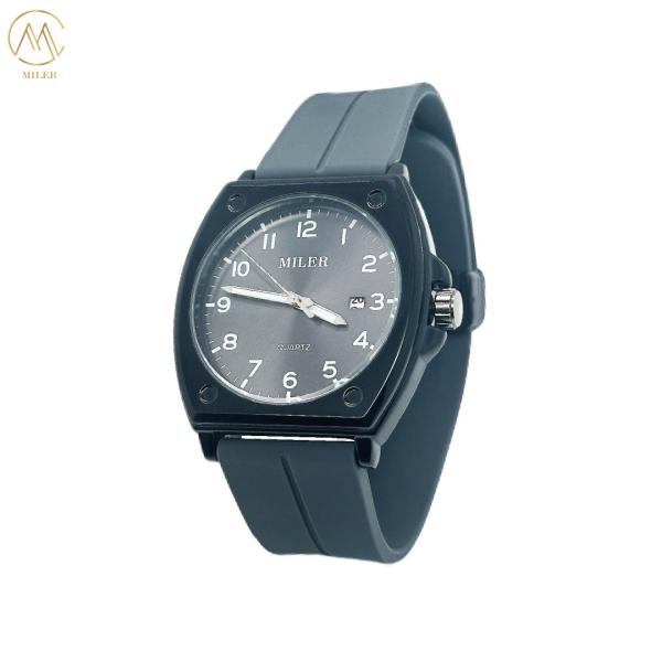 Saling chaud simple classique décontracté Black Bezel Quartz Poignée de poignet avec la sangle de silicone