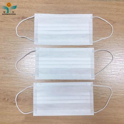50 Pcs/Box 3 Ply Melt Blown Ear Loop Medical Mask White / Blue Color 17.5cm * 9.5cm