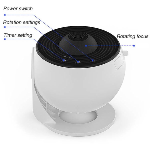 LED Starry Sky Galaxy Projection Lamp Creative Indoor Ambient Lighting USB Rechargeable ABS Material Gift for Bed