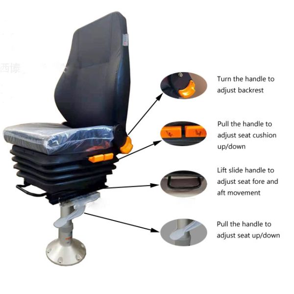 Сидение водителя морской лодки в статическом порту