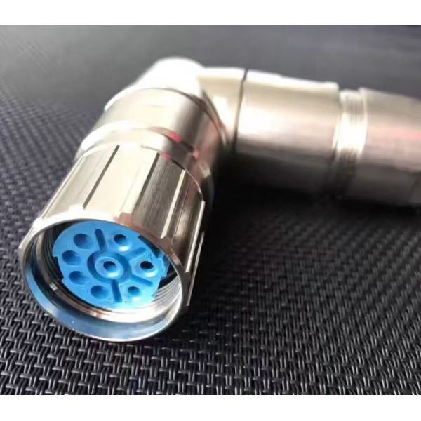 Hummel HUMMEL M23 High-Load Circular Connector 4+4 8-Pin Right-Angle Bent Plug Rotational Latching