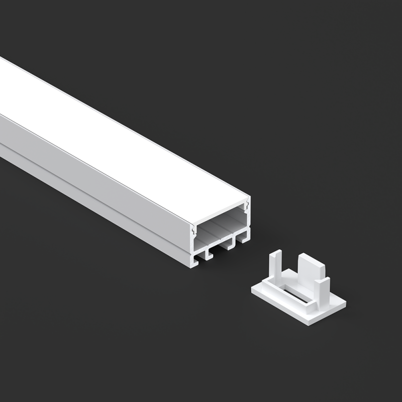 Anodized Aluminium 6063 Linear Light Profile with PMMA Diffuser for Suspended LED Lighting