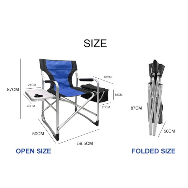 Aluminum Folding Camping Director Chair 92*46*55cm Lightweight For Adults