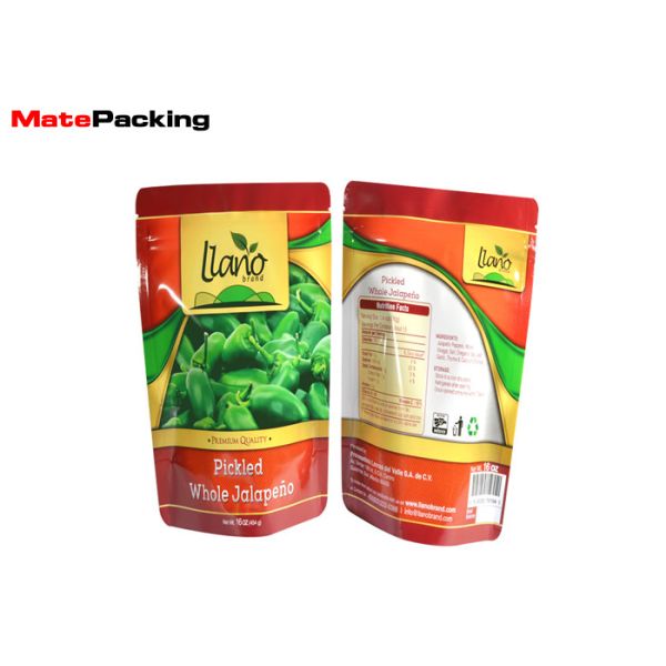 Aluminum Foil Stand Up Fresh Vegetable Plastic Packaging Bags For Green Pepper