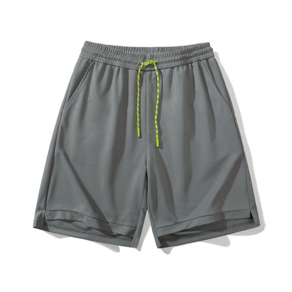 100 Percent Polyester Grey Waffle Shorts Outdoor Beach Pants For Men
