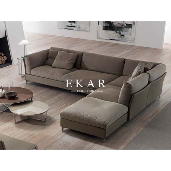 European Style Modern Leather Sectional L Shaped Sofa  ZZ-T-33