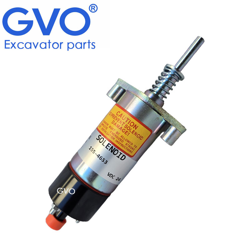 GVO 1554653 Engine Stop Solenoid Valve Fuel Shutoff Solenoid Valve for E330B E330C 973C Excavator Bulldozer Electrical Component