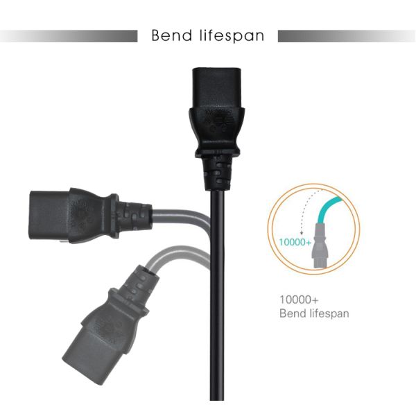 C14 Мужчина к 2XC13 Женщина Кабель питания и расширение Ac Cord Splitter