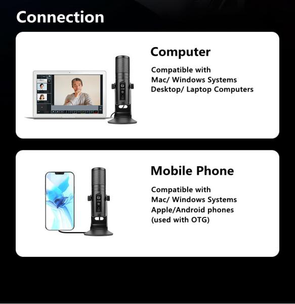 One Touch Mute USB Recording Microphone for Studio Vocal Microphone and Best Podcast USB Microphone