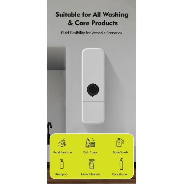 Hotel Wall Mounted Manual Soap Dispenser With 300ml Capacity 65x75x220mm Size