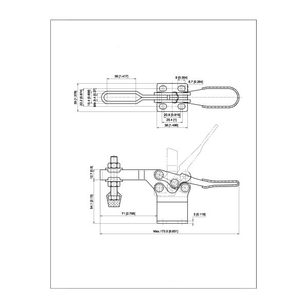 High Base Horizontal Handle Toggle Clamp Used As Machining Industry GH-225-DHB