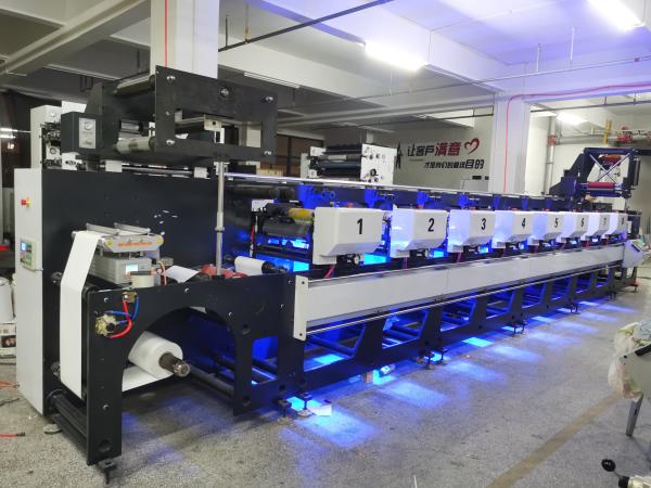 Máquina de impresión flexográfica SR-350-8 de alta precisión y rendimiento con 8 unidades para necesidades de impresión profesionales