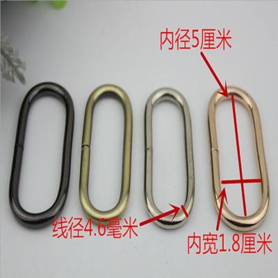 High quality 50 mm hanging nickel metal welding iron oval rings for bags