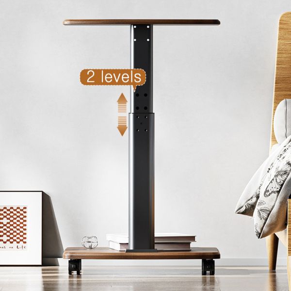 C Shape End Table Small Side with Wheels for Couch, RollingTray Sofa Adjustable C Shaped Living Room