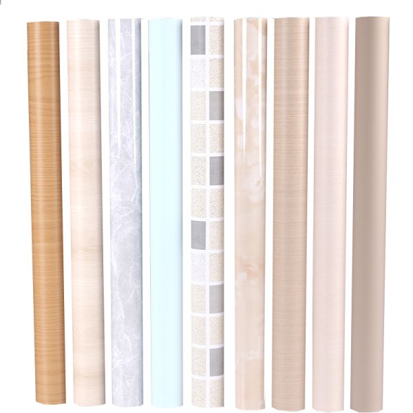 Anti-virus papier peint en grain de bois blanc film sain peau de bâton papier peint