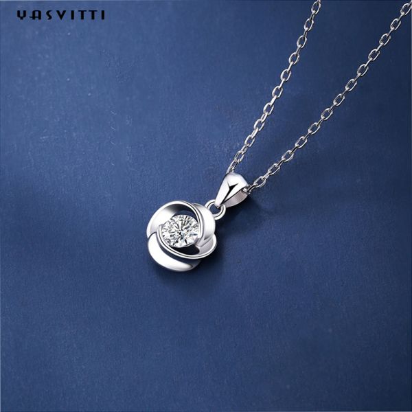 Роскошные геометрические стерлинговые серебряные камня топаза ожерелья ювелирные изделия ожерелиь голубого привесные