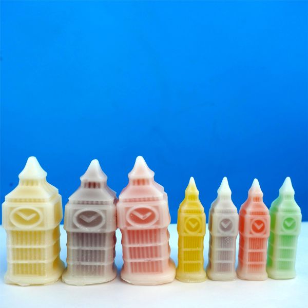 Little Ben Shaped Wax Bottle Candy Miniature London Souvenir with Fruit Syrup Filling