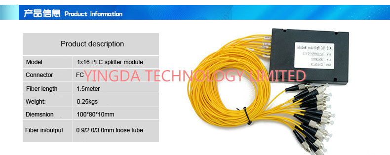 Модуль FC UPC SM 2.0mm Splitter высокой точной сети FTTH пассивный оптически