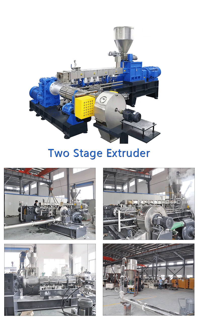 PVC Cable Granules -65/150 Two Stage Screw Compounding Plastic Extruder Pelletizing Machine