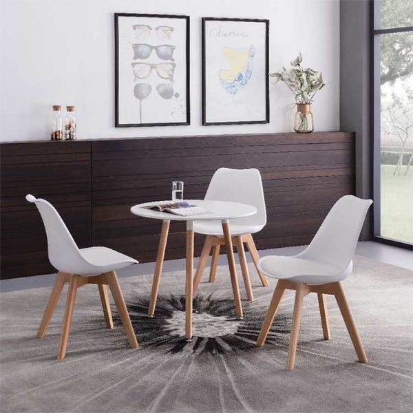 Cadeira de plástico pp de 18,8 polegadas, madeira maciça, durabilidade, design ergonômico