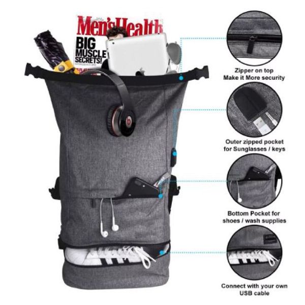Custom Outdoor Waterproof Duffel Backpack Large Pocket Roll Top Sport Backpack