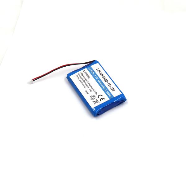 Wholesale Rechargeable Li-Po Batteries LP-803448-1S-2M 3.7V 1500mAh Lithium Ion Polymer Battery