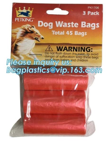 LED Flashlight Dog Waste Bag Dispenser Holder with Pet Waste Bag Poop Roll Bags, BPI ASTM D6400 EN13432 Approval Customi