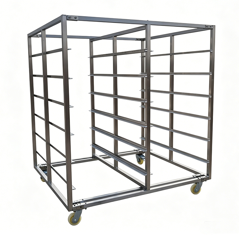commercial  Kitchen Sus 304 316 Stainless Steel Aluminium 600 X 400 rotary Oven Half bakery bread Cooling rack cart half bakery trolley