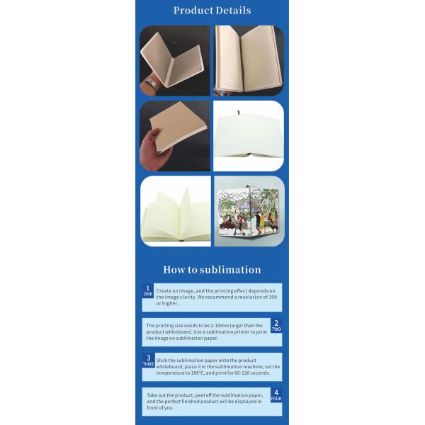Wholesale Sublimation Notebook Blanks with PU Covers A4/A5/A6 with Pads Personalize Custom logo for School Office Supply