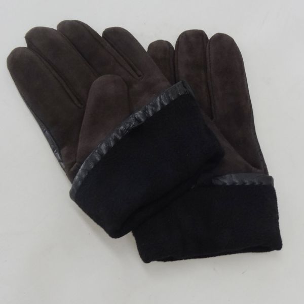 Touch Screen Mens Black Leather Winter Gloves , Soft Plain Style Mens Fashion Gloves