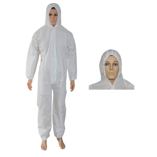 Elastic Wrist Industrial PPE Equipment 5'5 Disposable SMS Coverall