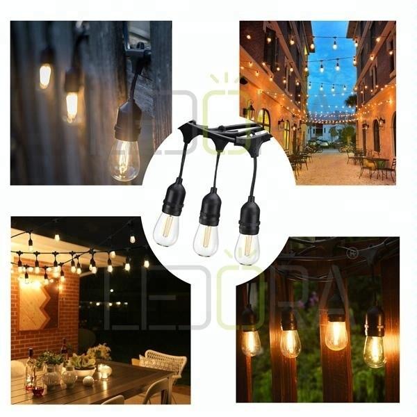 Festival Plastic Edison Bulb String Lights Fairy Edison Bulb Patio Lights