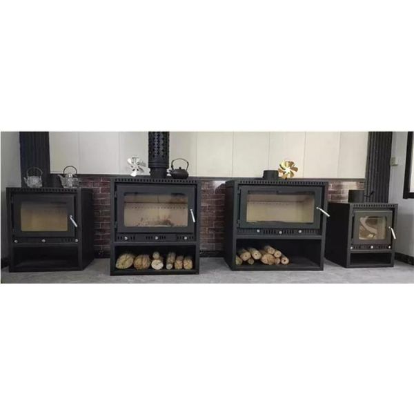 Indoor Heater Matt Black Freestanding Steel Fireplace Wood Burning Stove