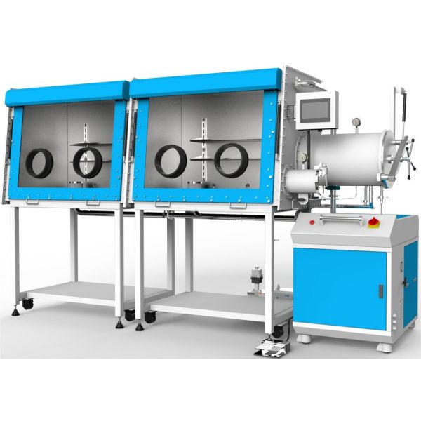 Caixa de luvas de gás inerte de duas estações garante o teor de oxigénio da água