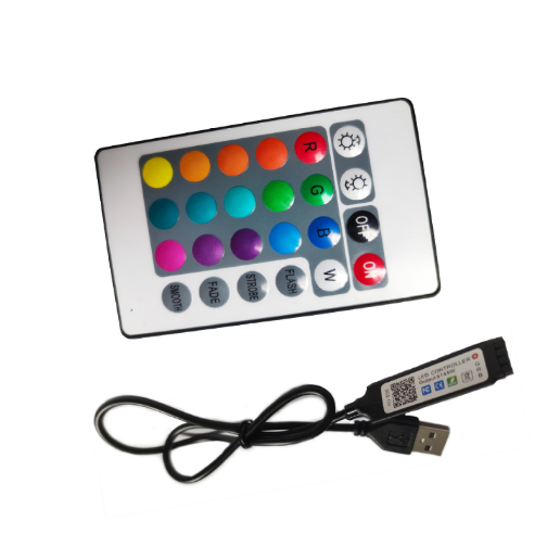 RGB LED Strip Light Controller 24Key Remote USB Power Supply 170lm/w Luminous Efficacy