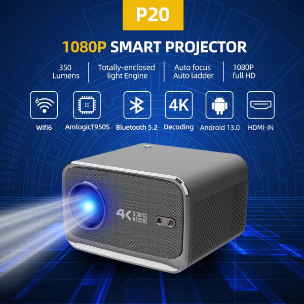 220ANSI Lumens Quad Core Mini Portable Projector Android 13 OS 16 9 Aspect Ratio