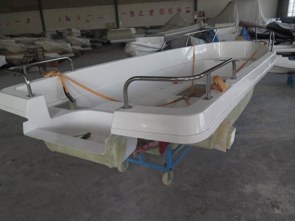 FRP Hull Fiberglass Fishing Boats Fixed Canopy Small Fiberglass Boats For Tourist Business