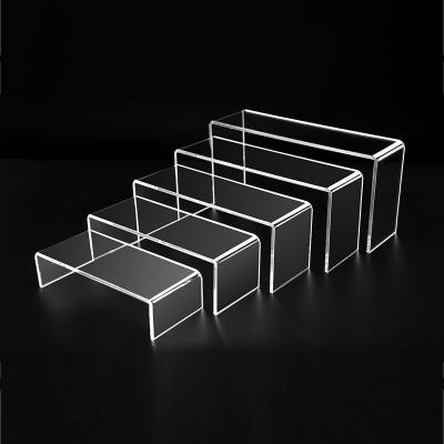 5pcs Acrylic Display Stands Pedestal U Shape Clear Acrylic Shelf Riser Showcase